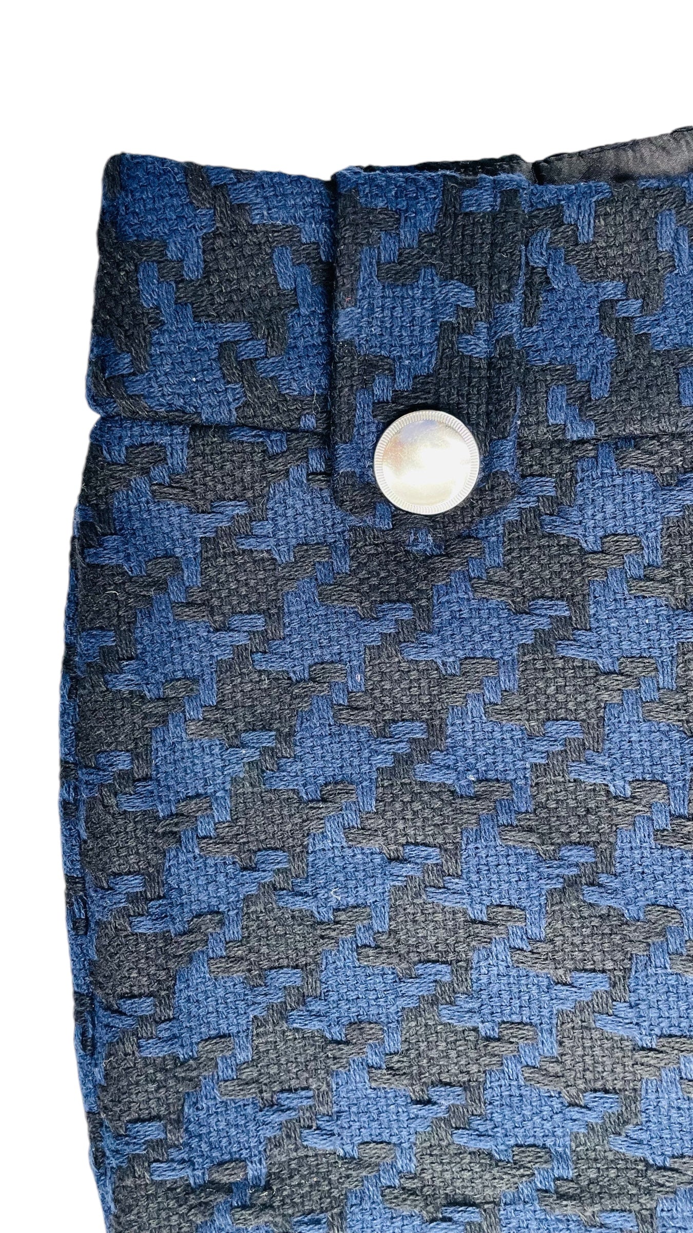 Vintage Y2K CHARLOTTE RUSSE black and blue houndstooth low rise mini skirt - Size 2