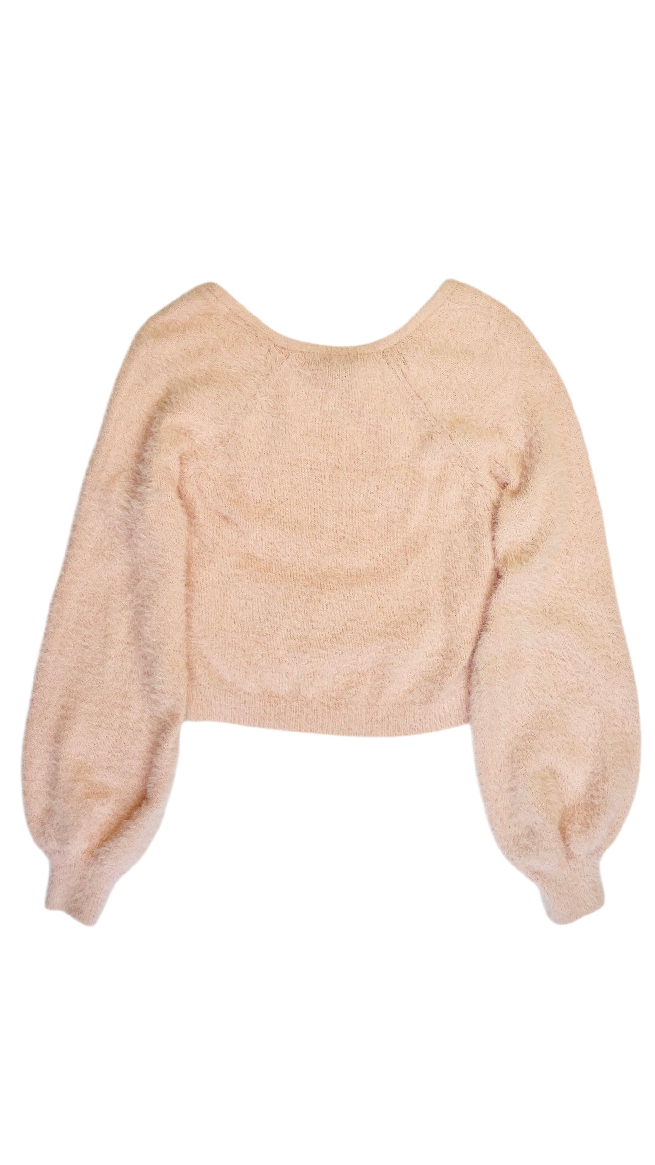 Vintage 90s RUE 21 baby pink fuzzy knit sweater- Size S