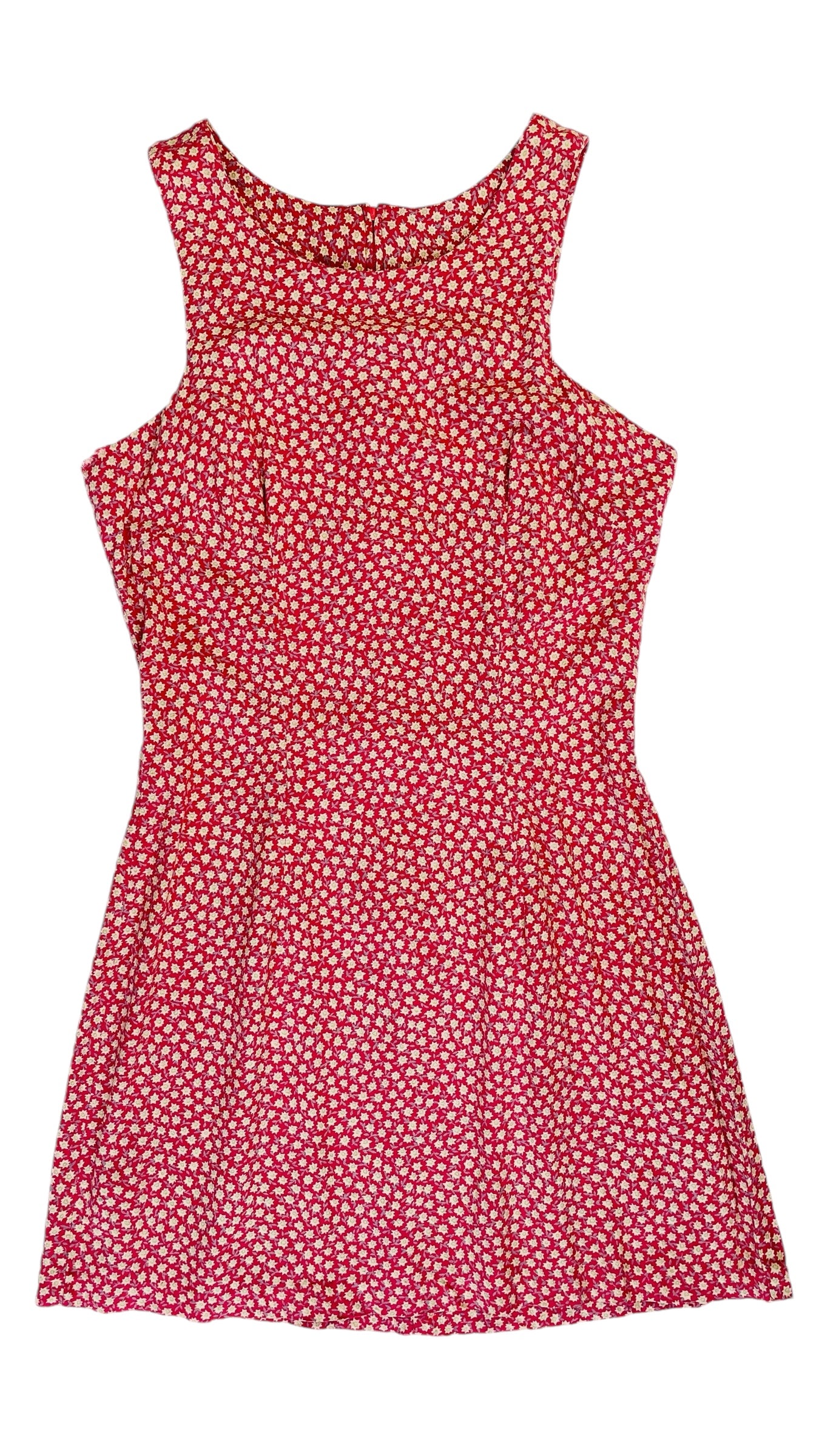 Vintage 90s RAMPAGE dusty pink ditzy floral mini tank dress - Size 7