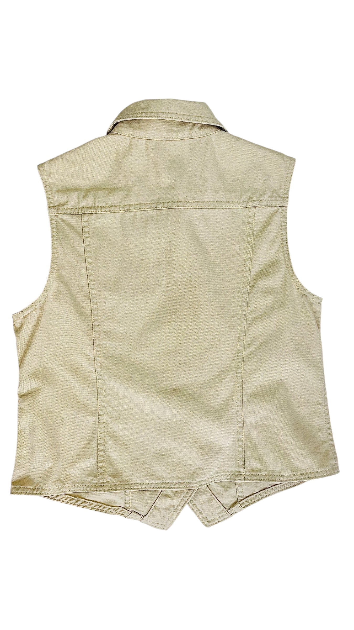 Vintage 90s beige tank top/button up vest - Size S