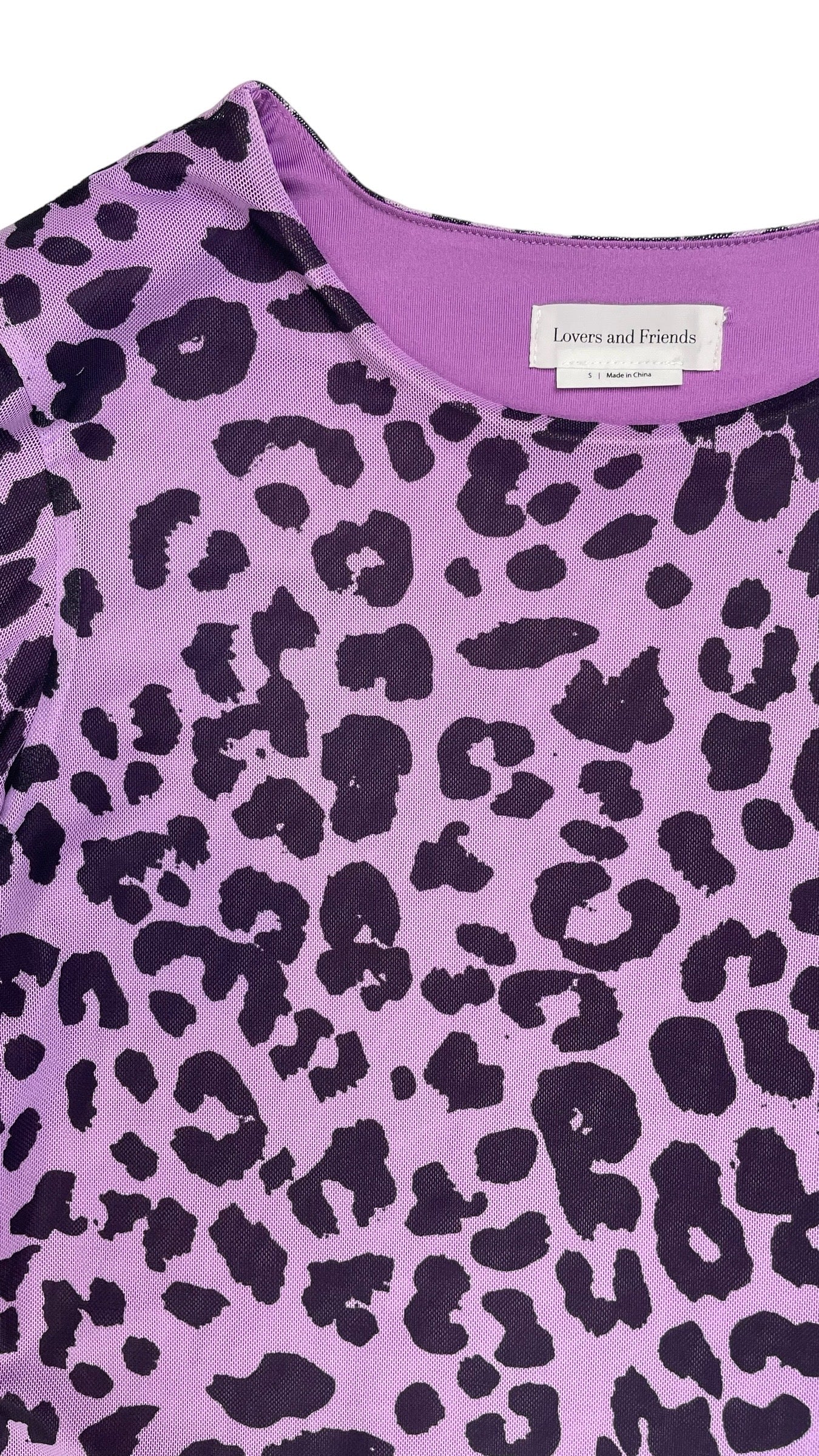 Pre-Loved LOVERS AND FRIENDS purple leopard print mini dress - Size S