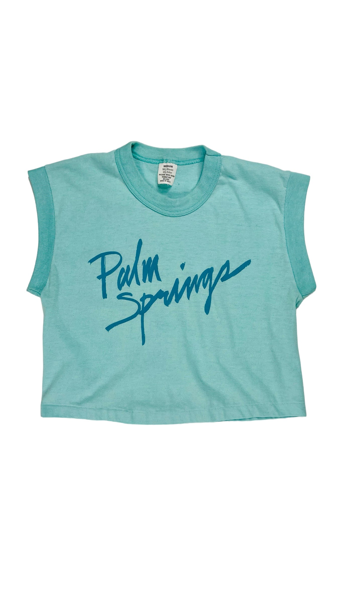 Vintage 90s teal Palm Springs souvenier tank top - Size M