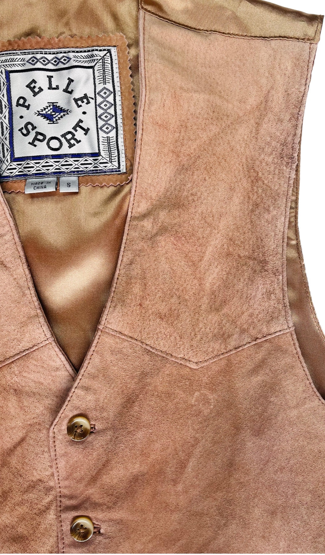 Vintage 90s Brown Pelle Sport suede vest - Size S