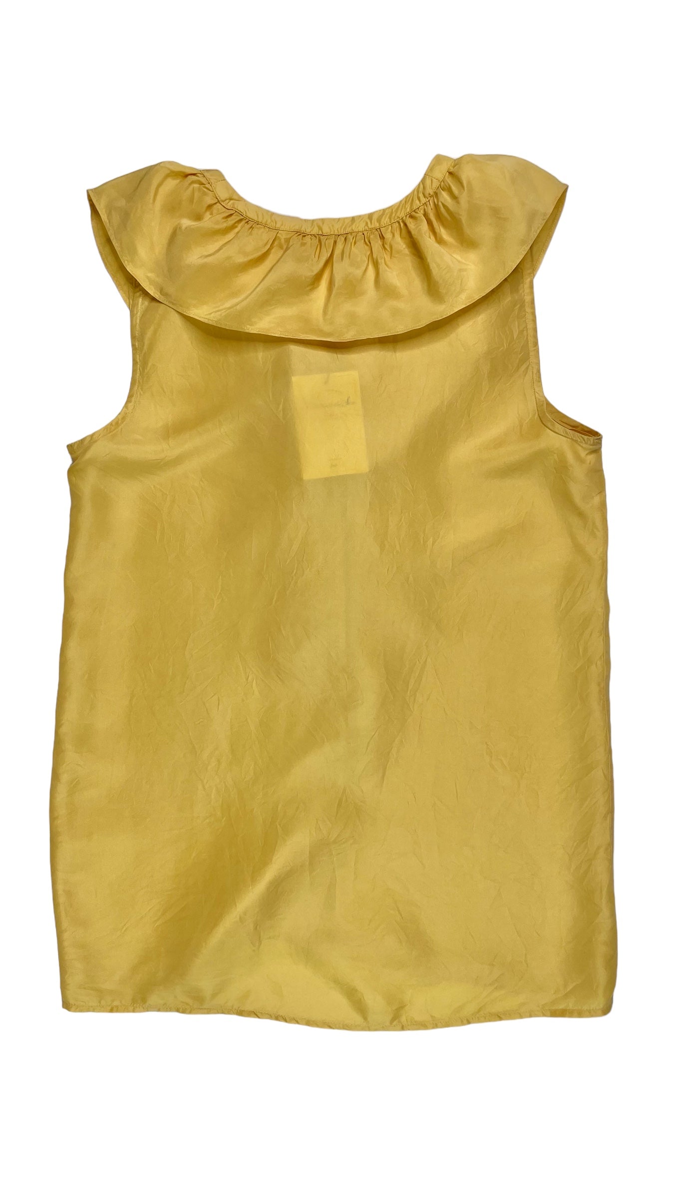 Vintage 90s NWT EXPRESS yellow button up tank top with ruffled collar - Size S