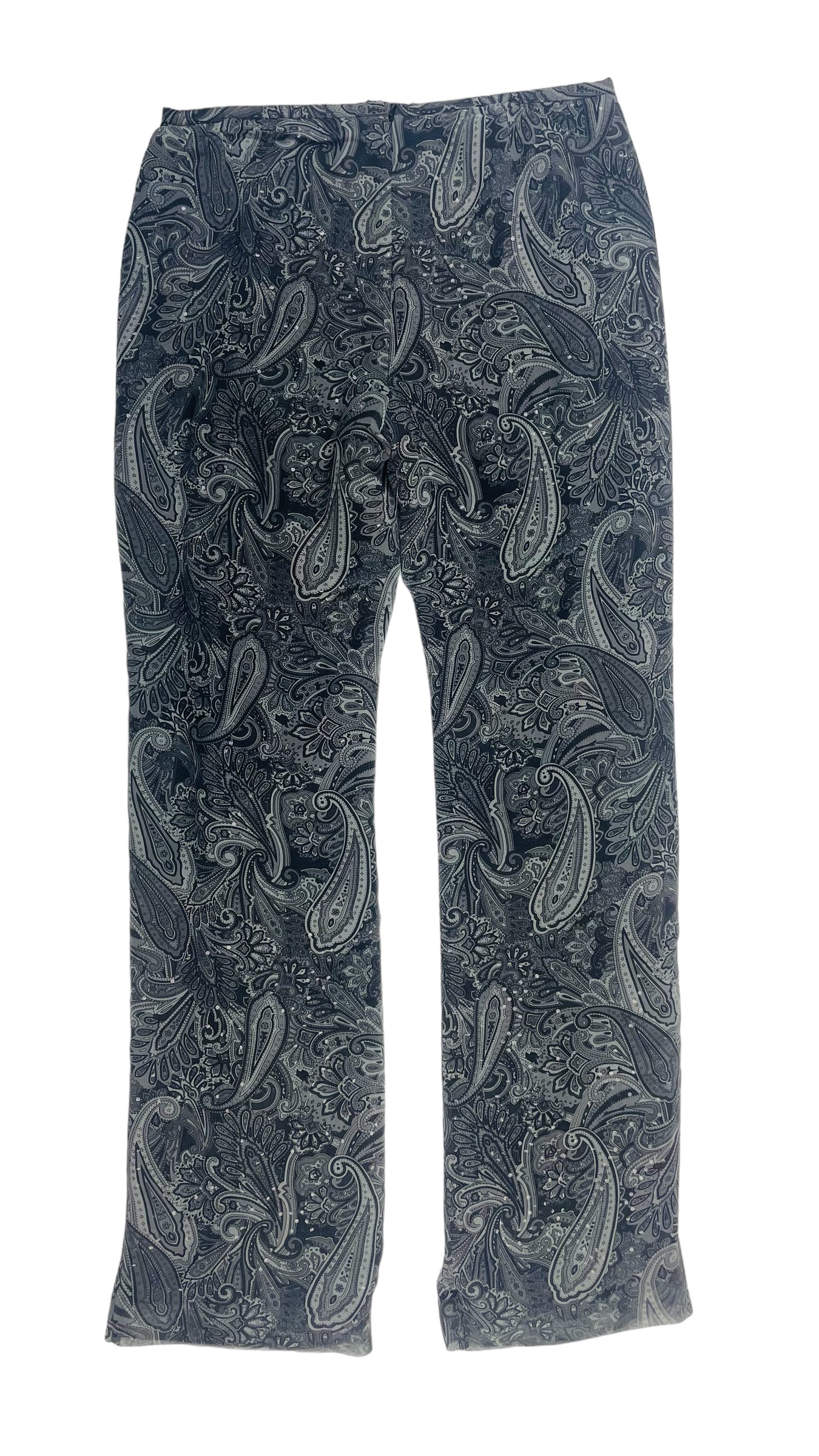 Vintage 90s grey paisley print sequined dress pants - Size M