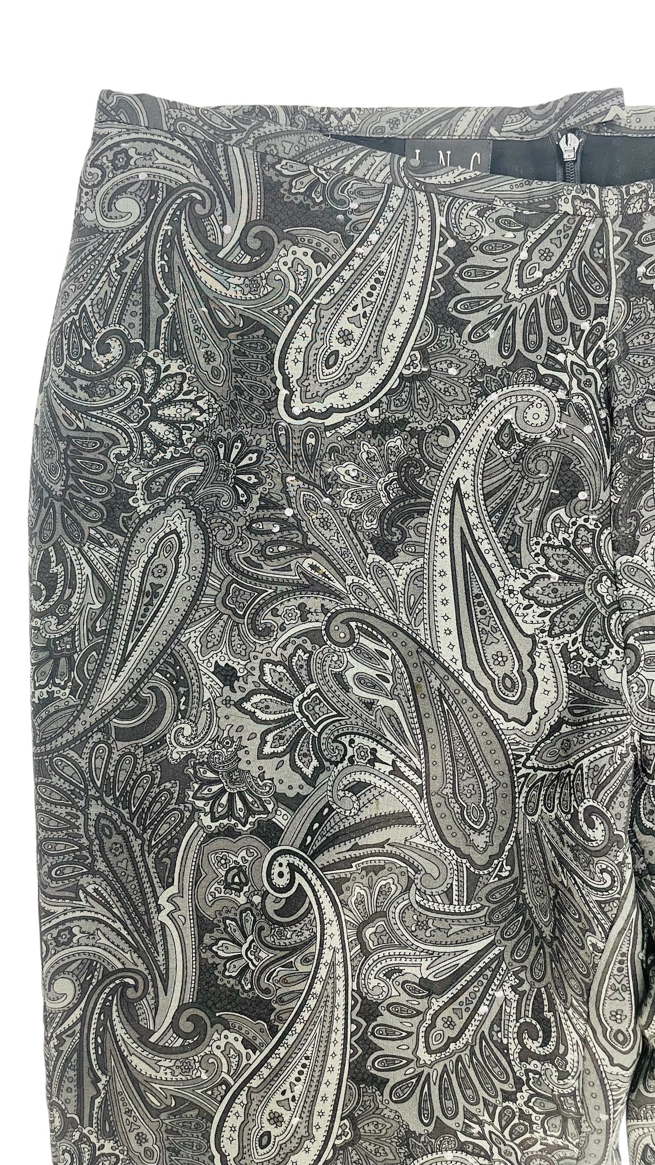 Vintage 90s grey paisley print sequined dress pants - Size M