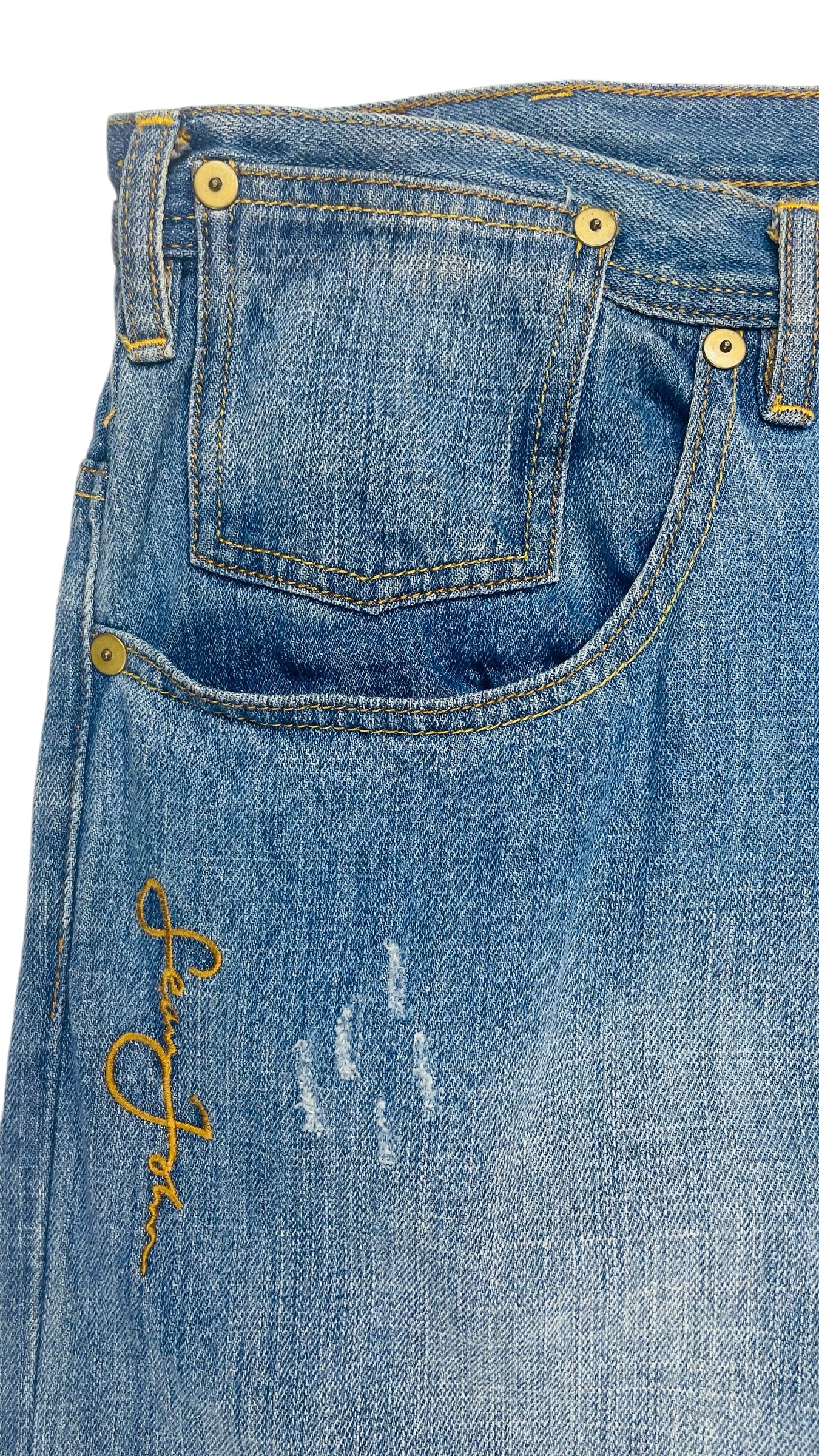 Vintage 90s SEAN JOHN mid blue wide leg jeans - Size 38