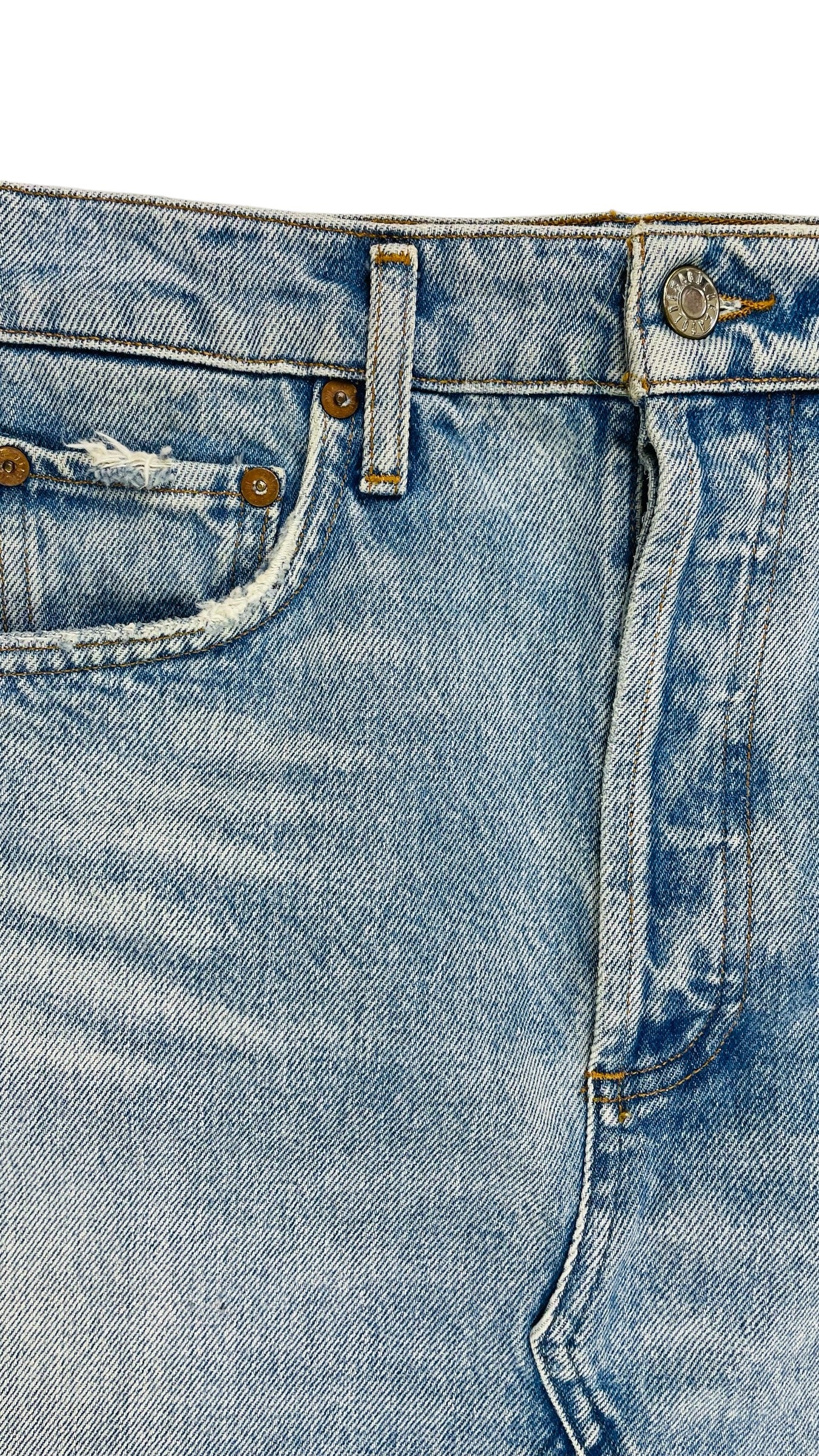 Pre-Loved light blue AGOLDE denim mini skirt - Size 24