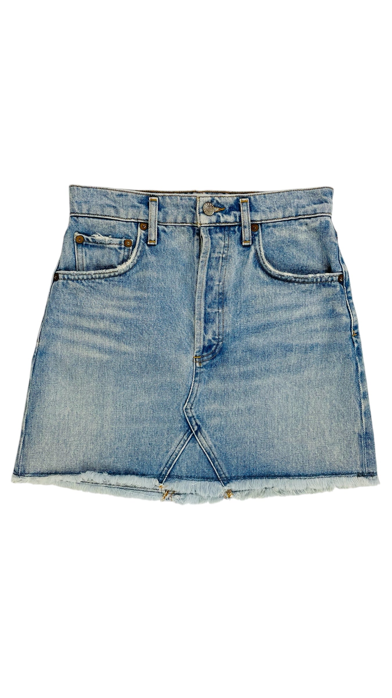 Pre-Loved light blue AGOLDE denim mini skirt - Size 24