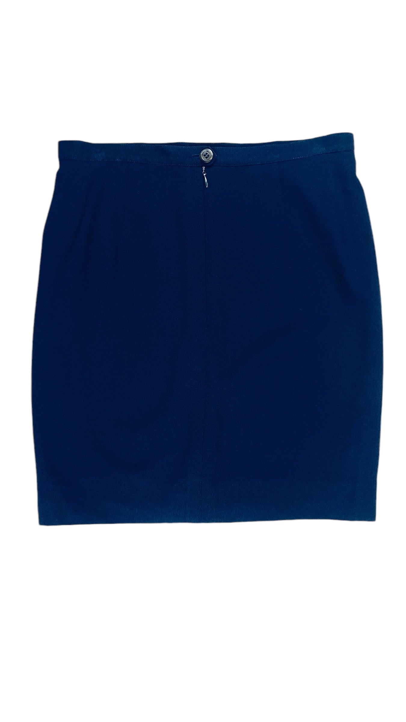 Vintage 90s KARL LAGERFELD navy blue slim fit pencil mini skirt - Size L