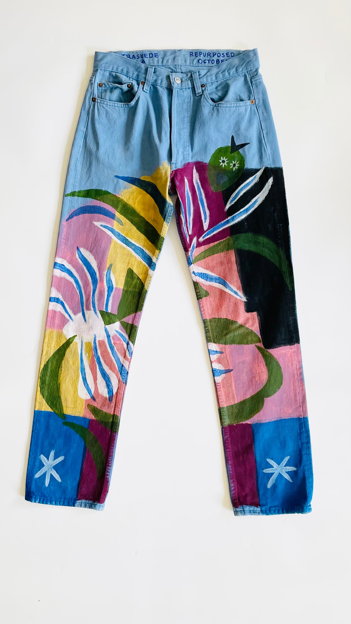 Repurposed Sky Blue Levi's 501s - Matisse 2 - Size 32 x 31