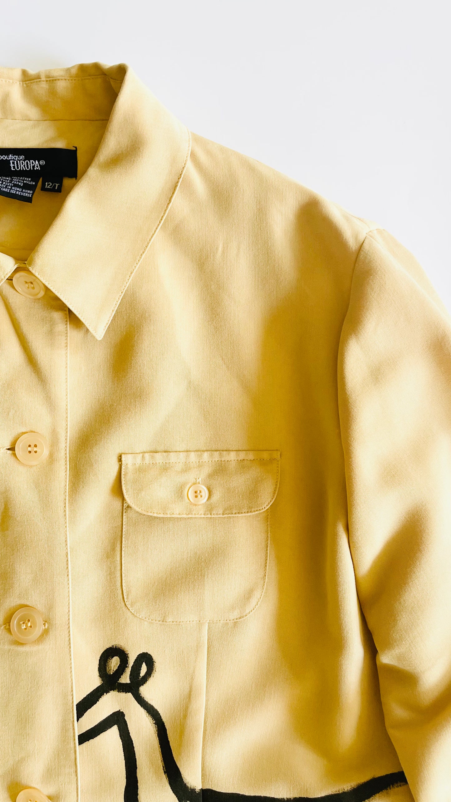 Repurposed button up shirt jacket - Picasso 2 - Size 12T