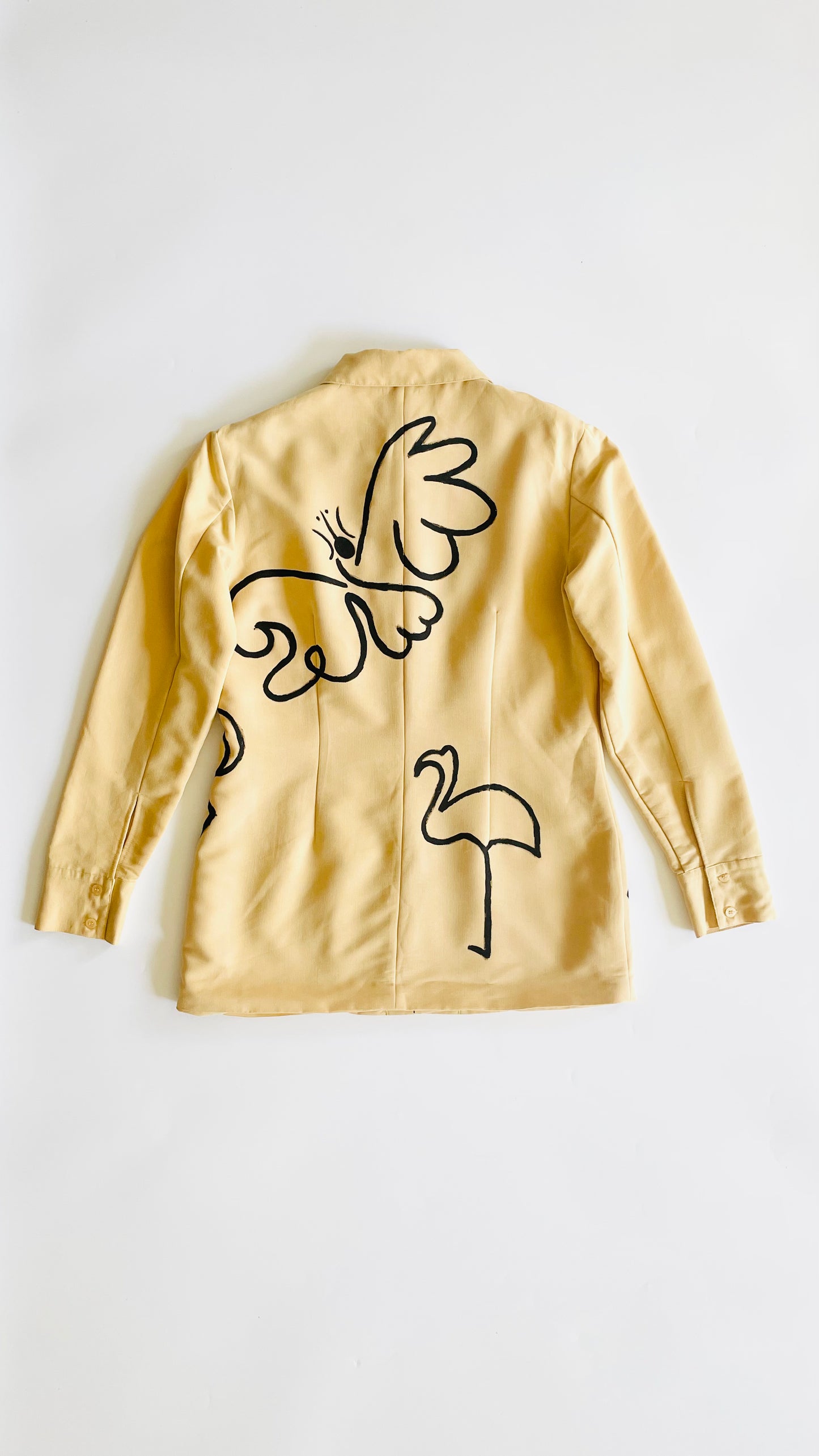 Repurposed button up shirt jacket - Picasso 2 - Size 12T
