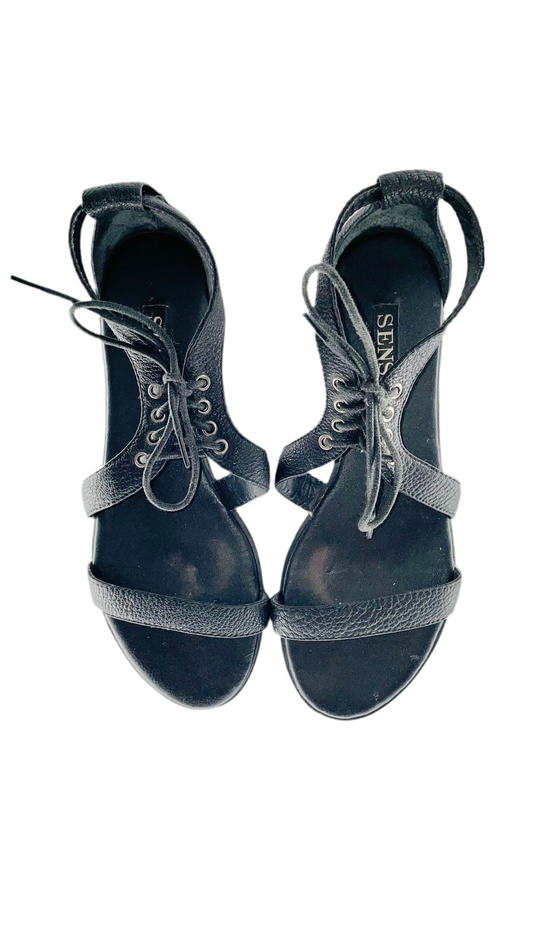 Pre-Loved black SENSO leather lace up sandals - Size 8