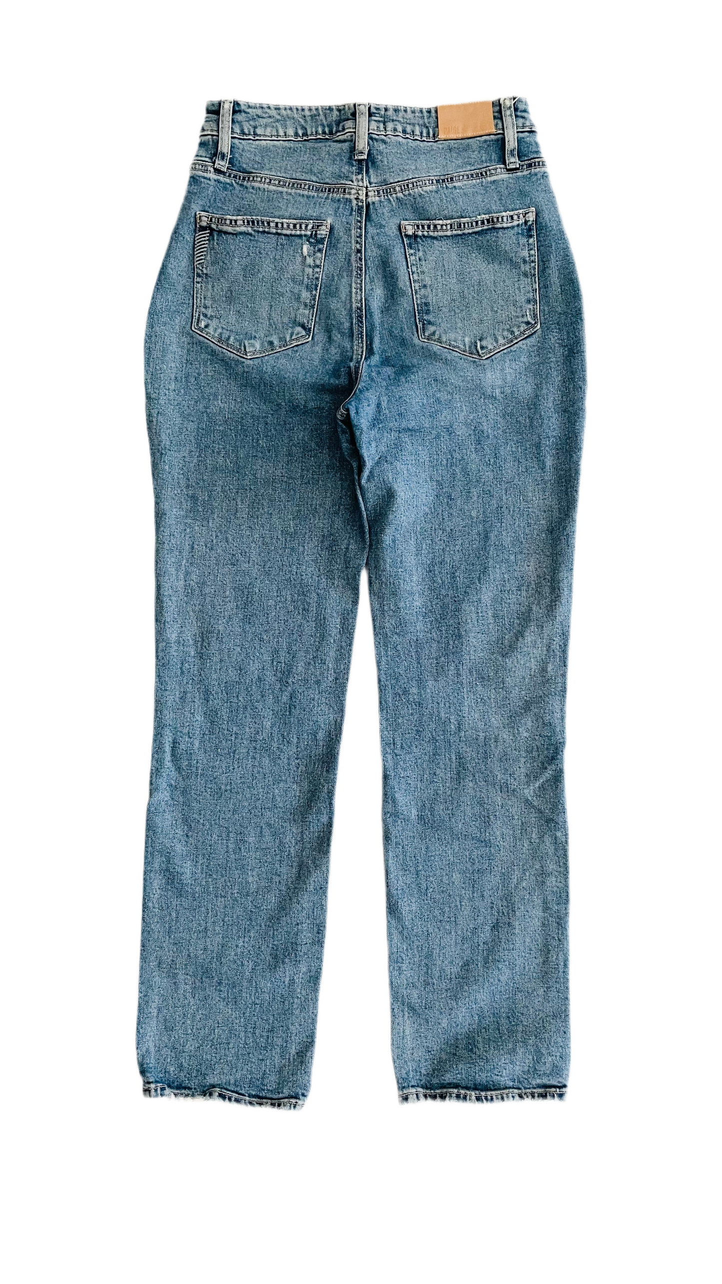 Pre-Loved PAIGE denim mid blue vintage wash straight fit jeans - Size 27 x 28