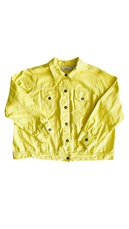 Pre-Loved bright yellow denim jacket - Size M-XL