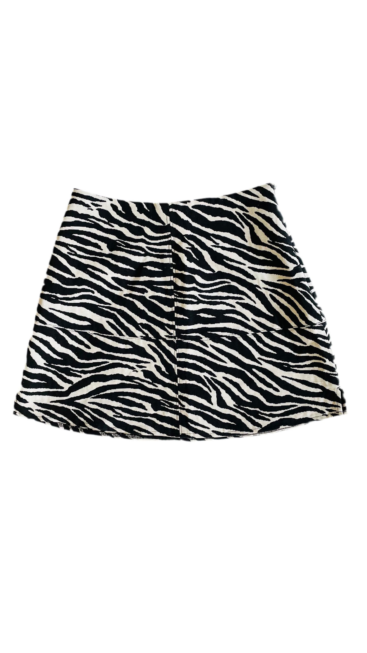 Pre-Loved black and white FOR LOVE AND LEMONS a-line mini skirt - Size S