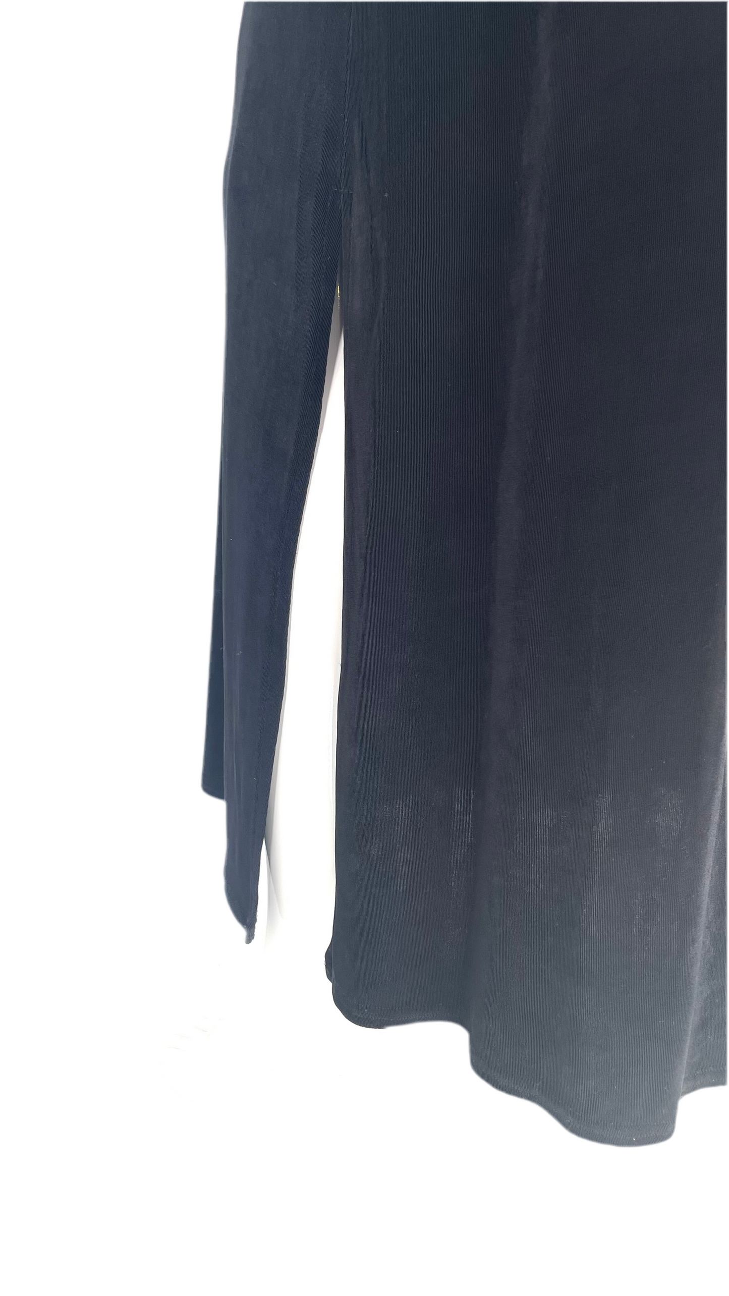 Vintage 90s black slinky maxi dress - Size 12 / L