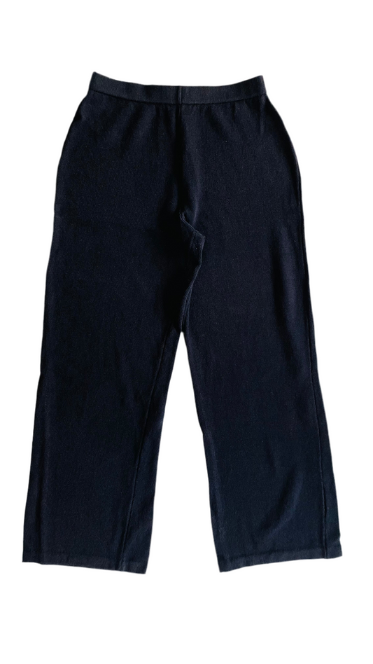 Vintage 90s black ST. JOHN knit wide leg trousers - Size 8