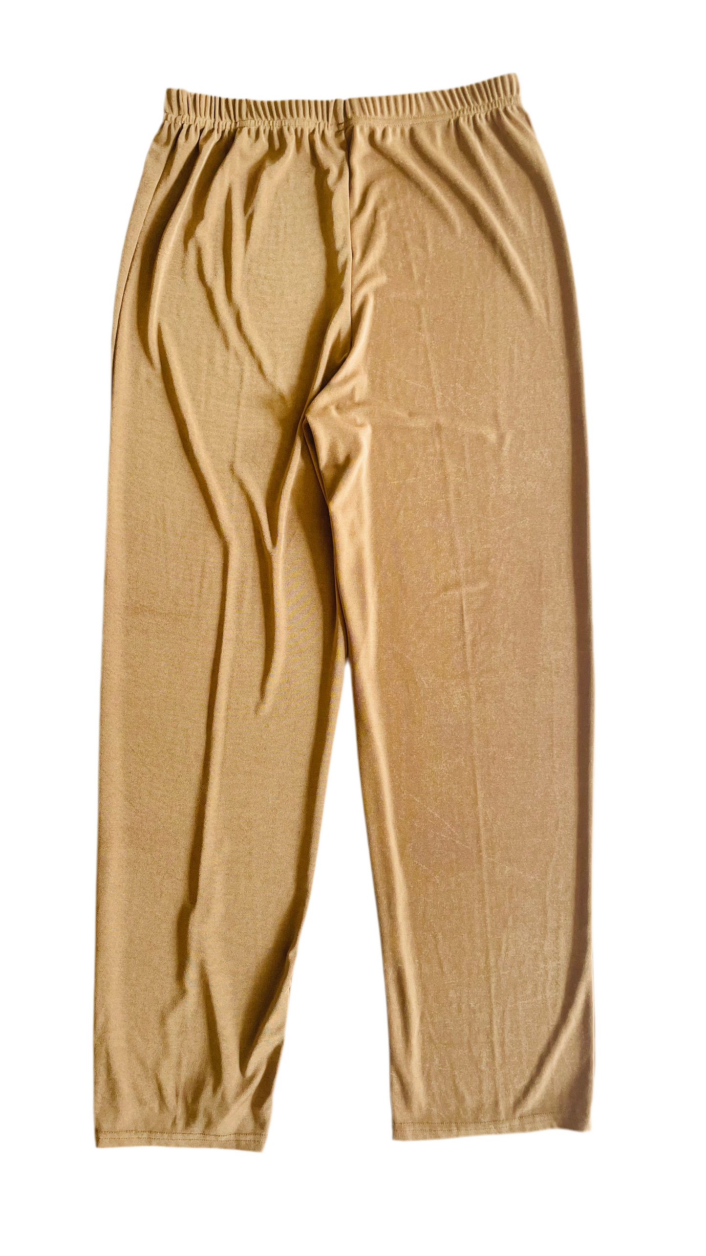 Vintage honey mustard yellow 90s stretch slinky knit trousers - Size L