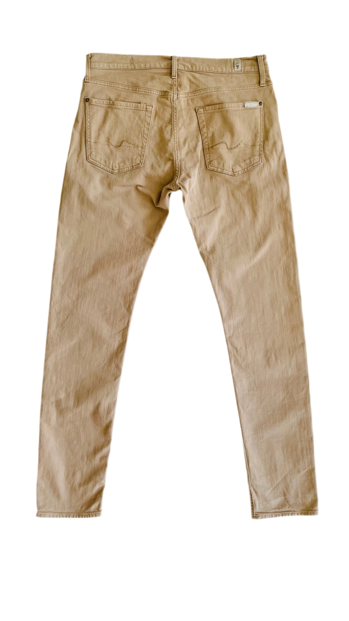 Pre-Loved 7 FOR ALL MANKIND Paxtyn tan slim fit jeans - Size 34 x 34