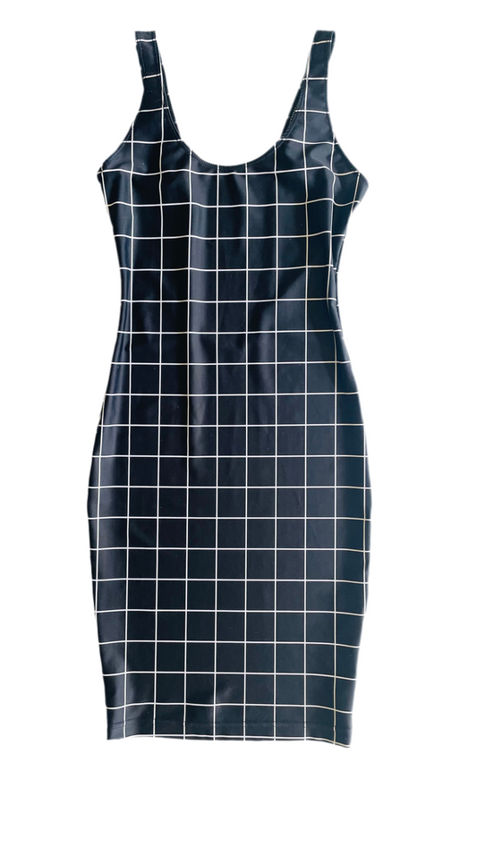 Pre-Loved AMERICAN APPAREL black & white stretch knit tank dress - Size L