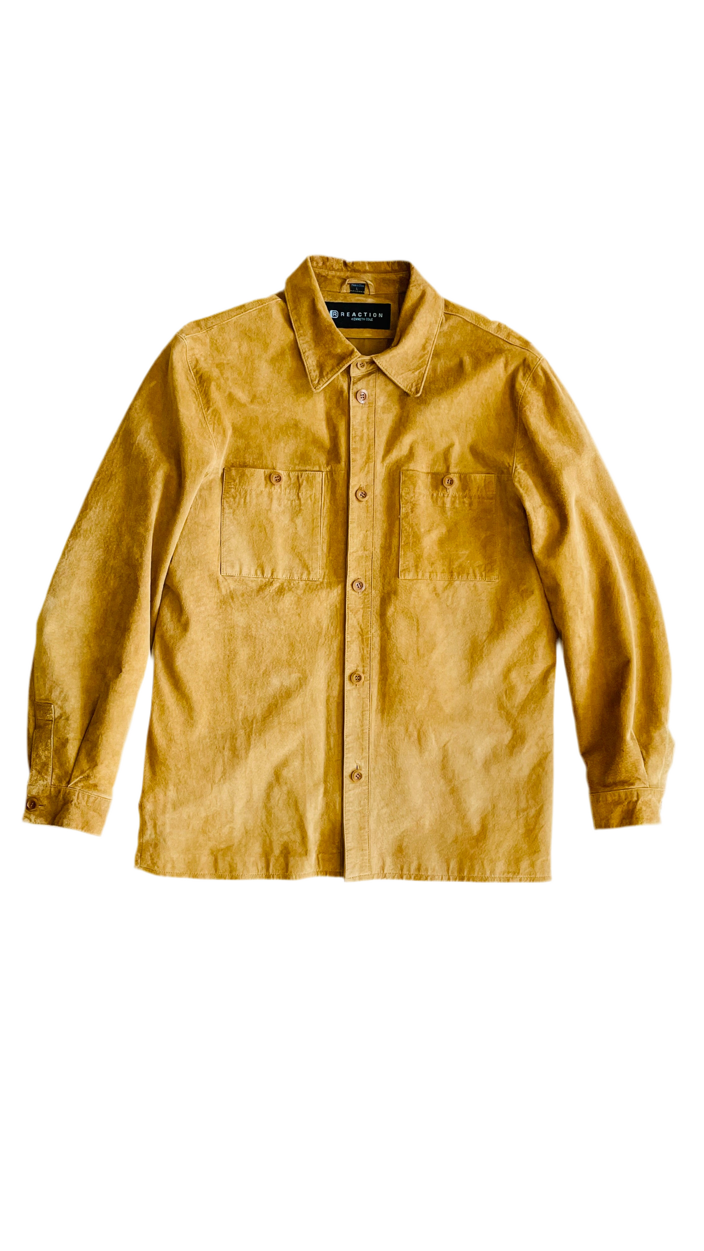 Pre-Loved KENNETH COLE brown suede shirt jacket - Size L