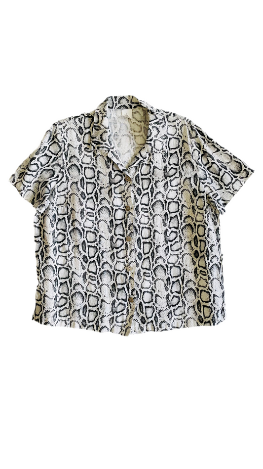 Vintage grey snake print shirt - Size L