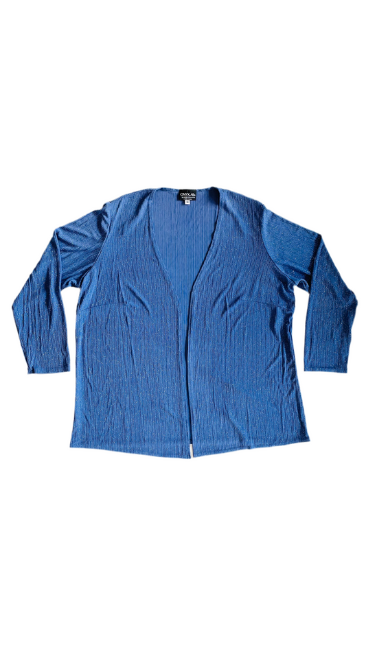 Vintage periwinkle glitter open cardigan - Size XL