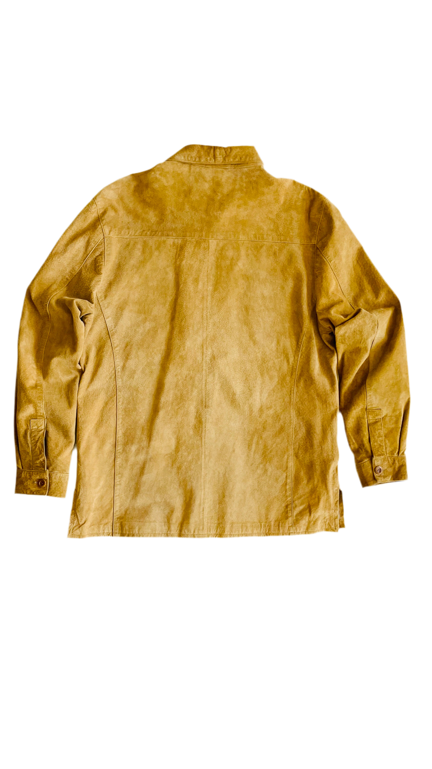 Pre-Loved KENNETH COLE brown suede shirt jacket - Size L