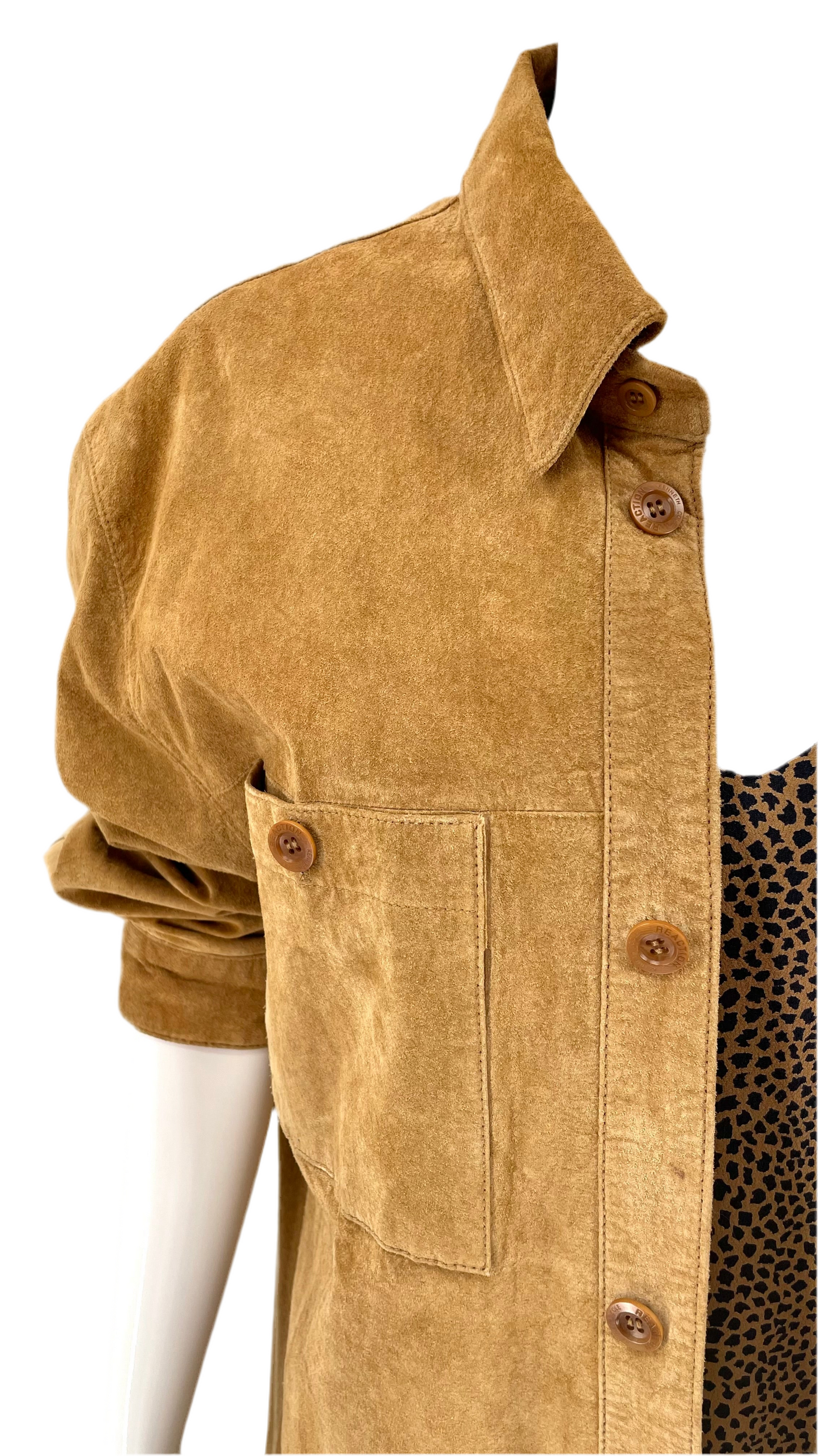 Pre-Loved KENNETH COLE brown suede shirt jacket - Size L