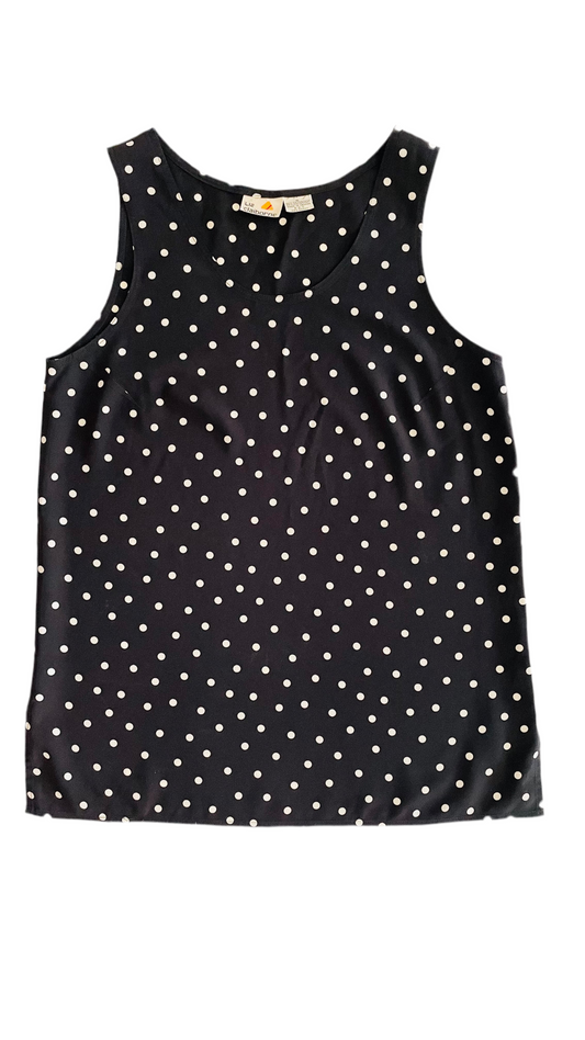 Vintage 90s LIZ CLAIBORNE black & cream polka dot tank top - Size 8
