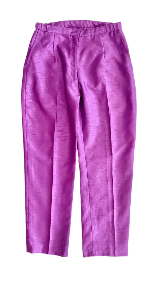 Vintage 90s purple imitation silk trousers - Size M