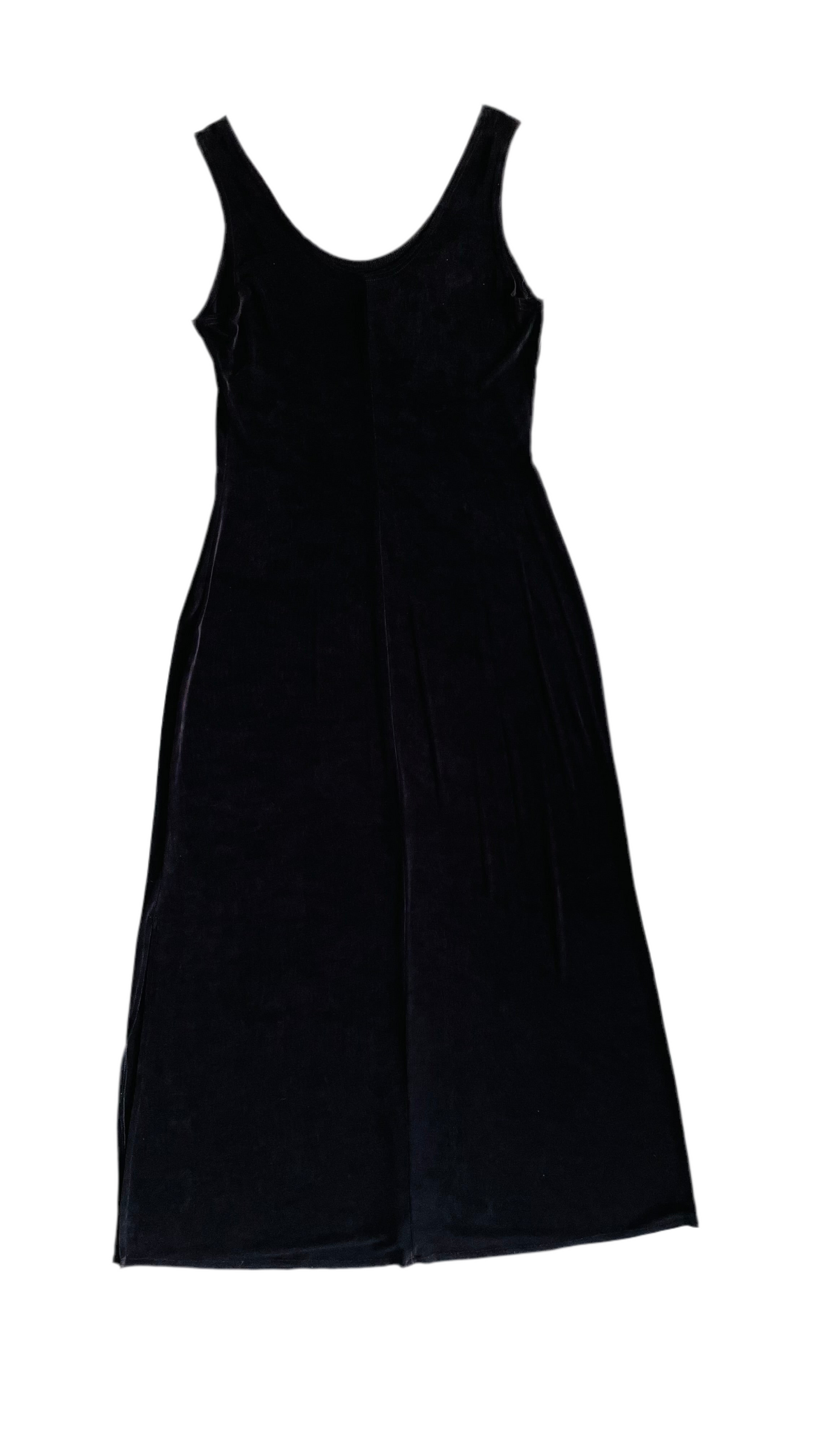 Vintage 90s black slinky maxi dress - Size 12 / L