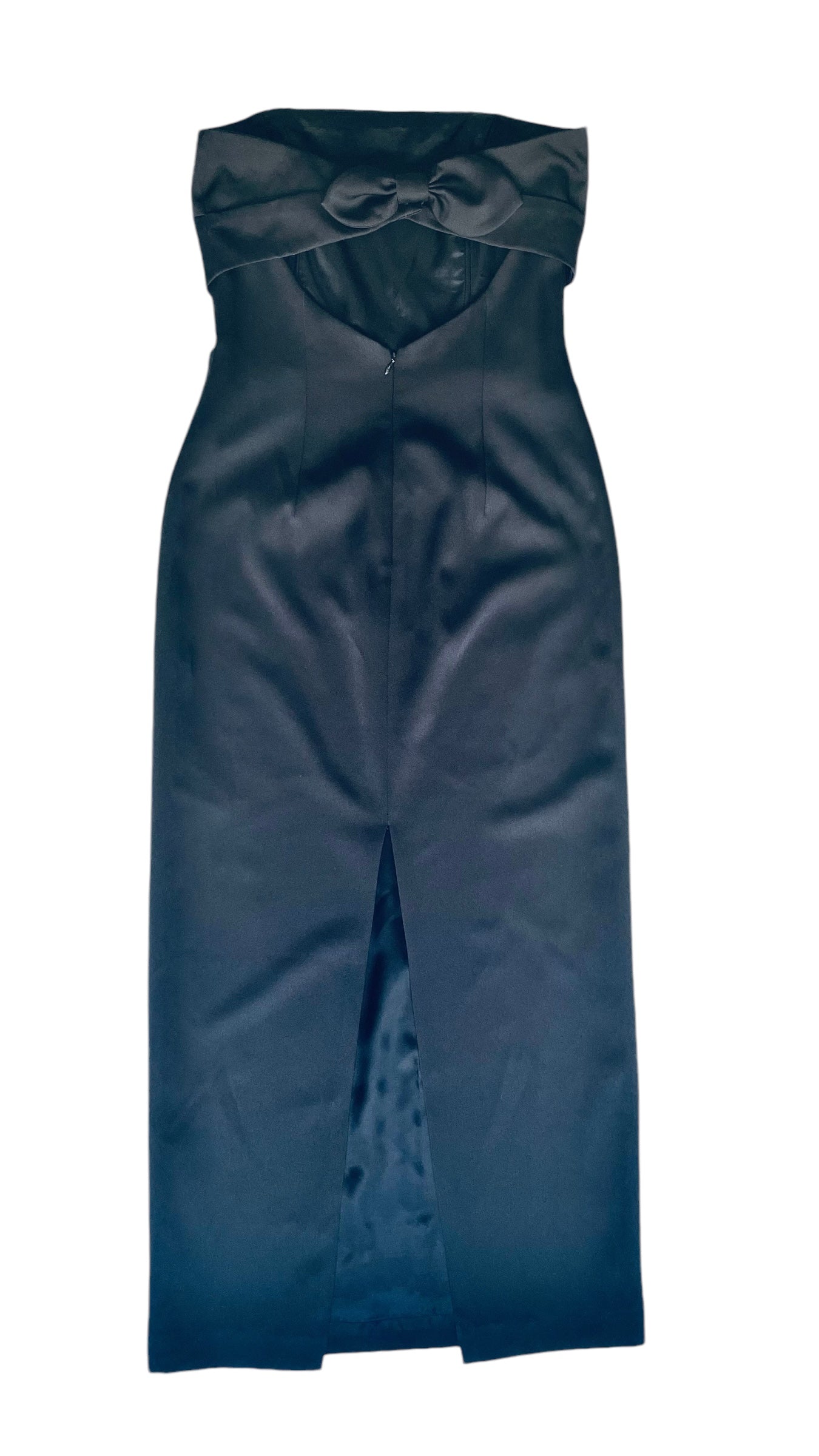 Vintage 90s black CACHE strapless fitted maxi dress evening wear prom - Size 10