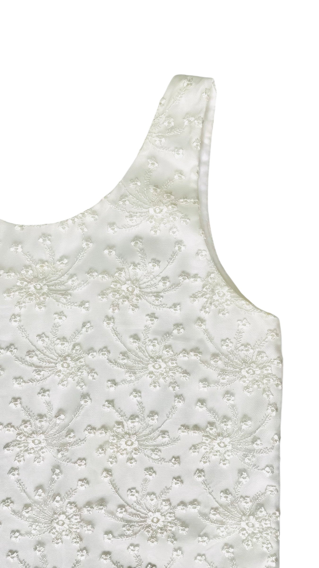 Vintage 90s CACHE cream floral embroidered tank top  - Size S