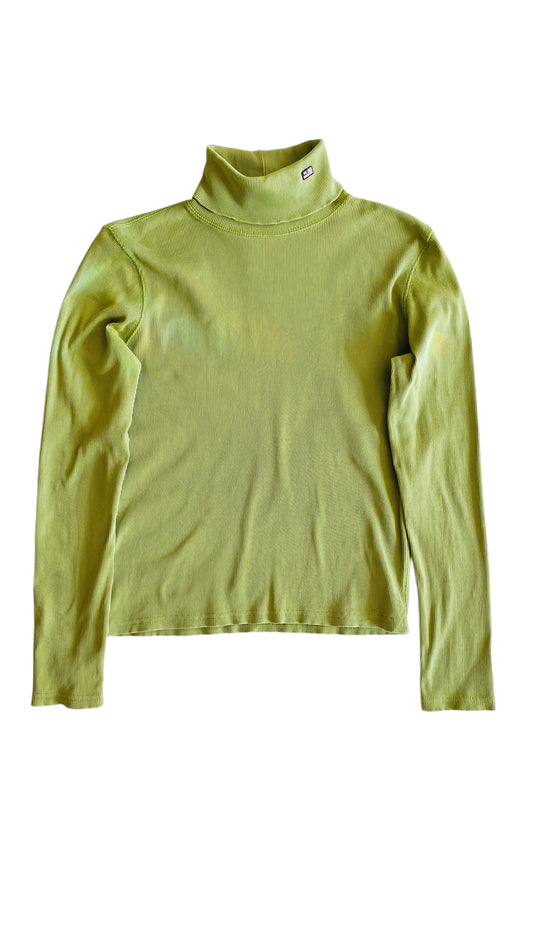 Vintage 90s POLO RALPH LAUREN green rib knit turtleneck - Size L