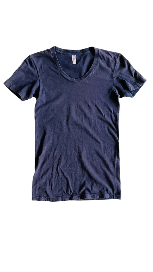 Vintage AMERICAN APPAREL Y2K navy crewneck t-shirt - Size M