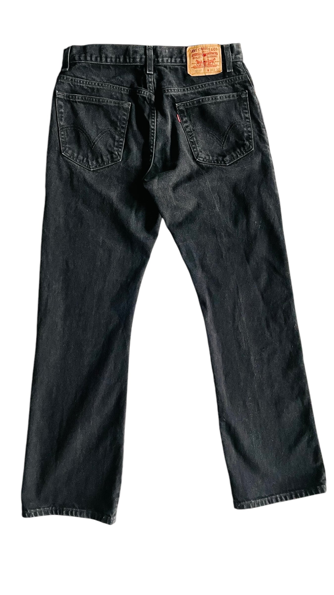 Pre-Loved LEVI’S 517s black boot cut jeans - Size 34 x 32