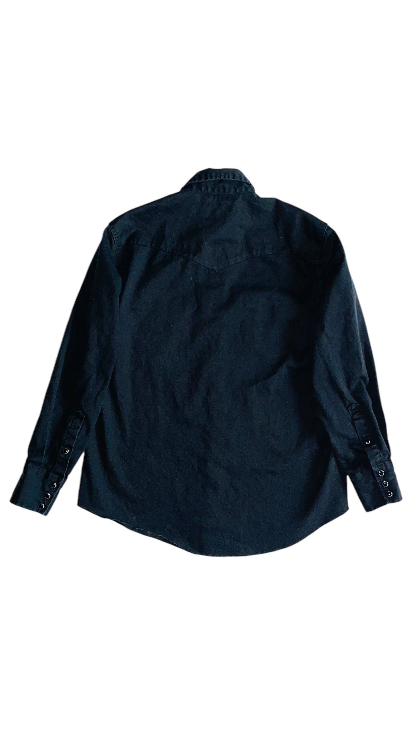 Vintage 90s WRANGLER black button up western shirt - Size L