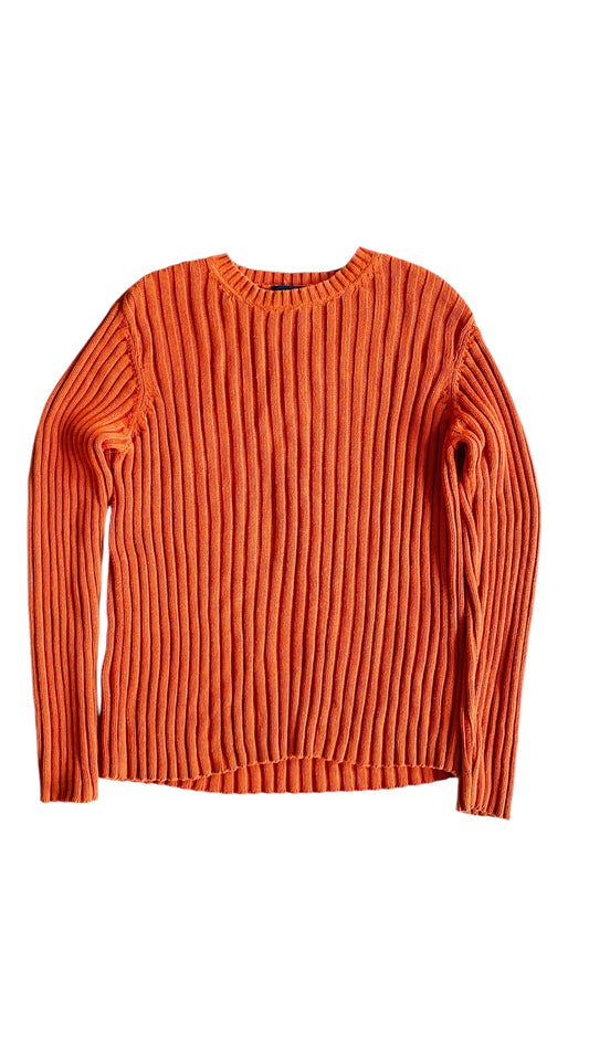 Vintage 90s CHARTER CLUB orange large knit sweater- Size S