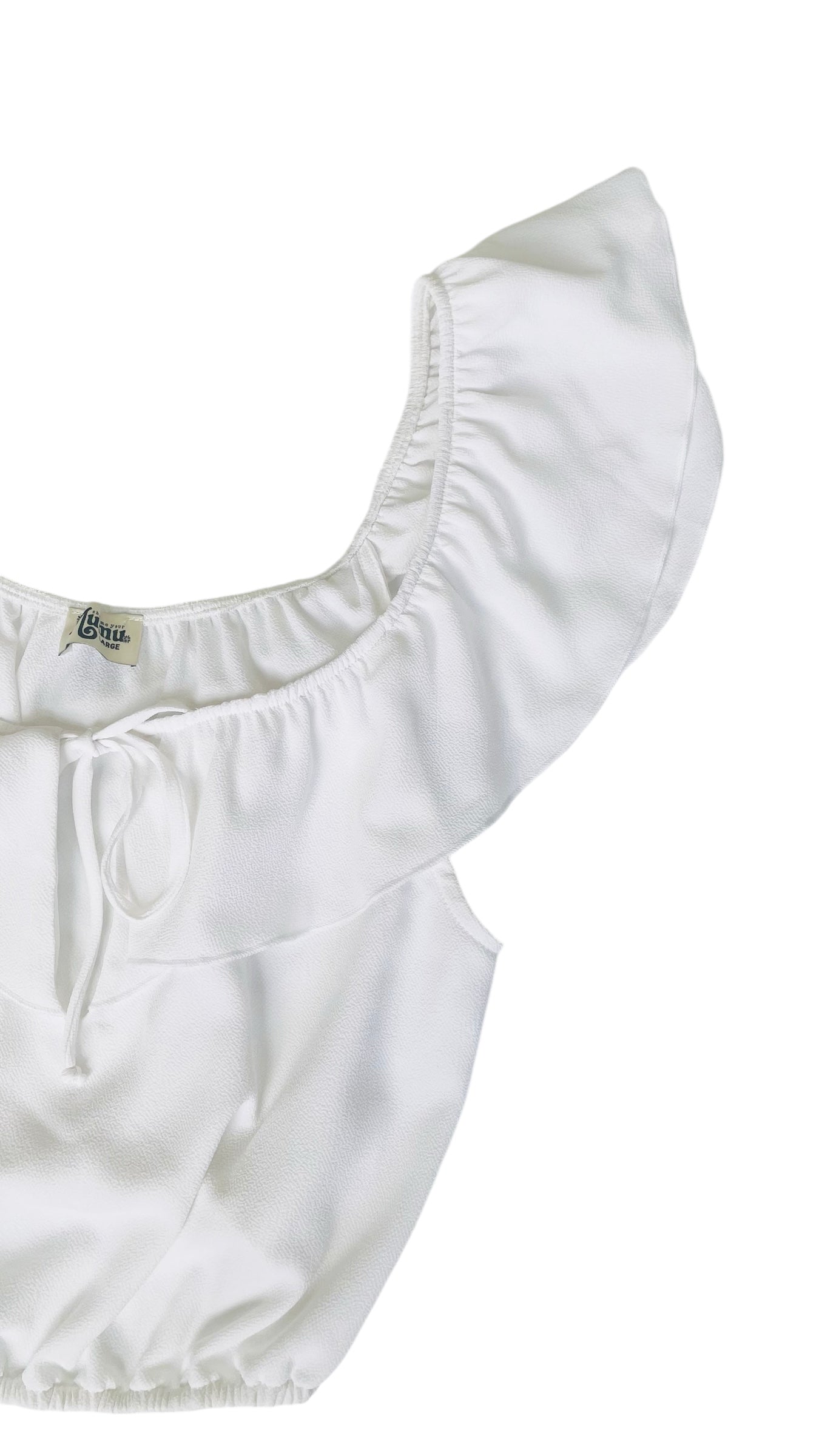 Pre-Loved SHOW ME YOUR MUMU off the shoulder white crop top - Size L