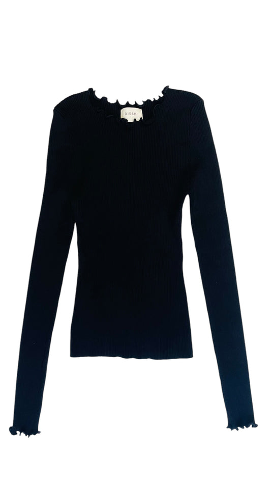 Pre-Loved black DISSH long sleeve knit top - Size L