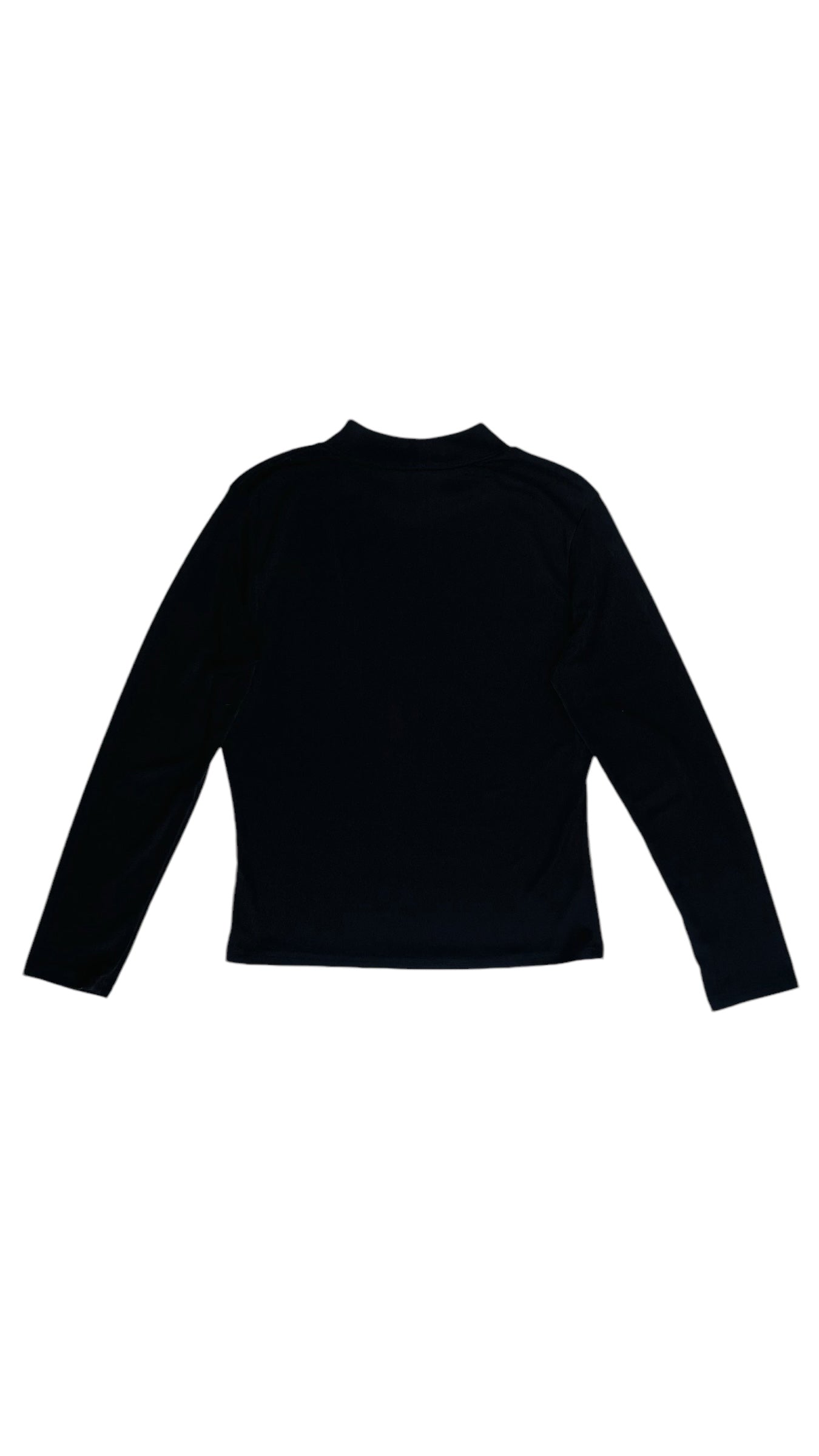 Vintage 90s black long sleeve mockneck knit top - Size M
