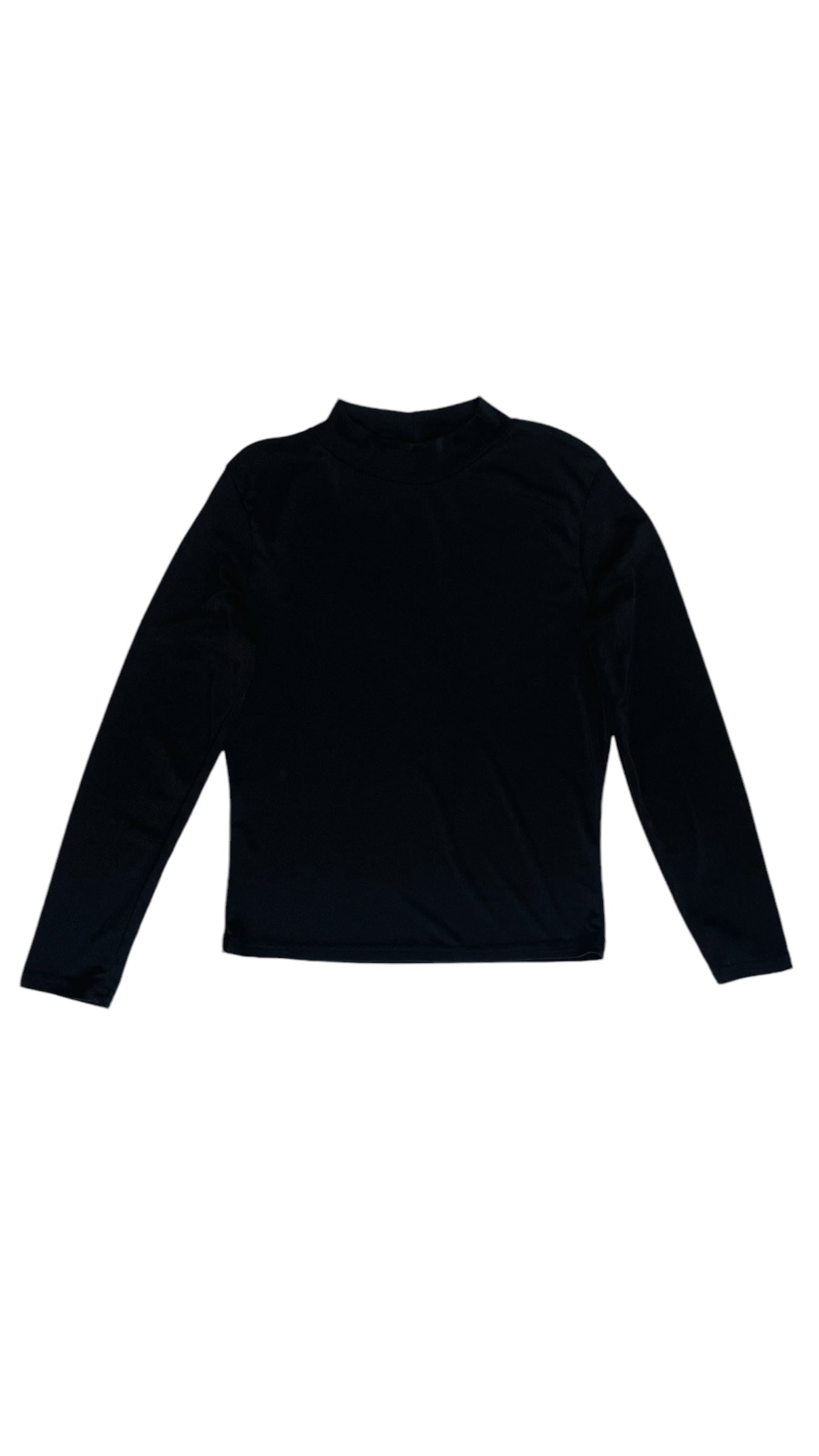 Vintage 90s black long sleeve mockneck knit top - Size M