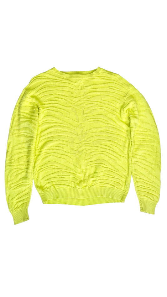 Pre-Loved zebra JOHN & JENN neon yellow knit sweater - Size M