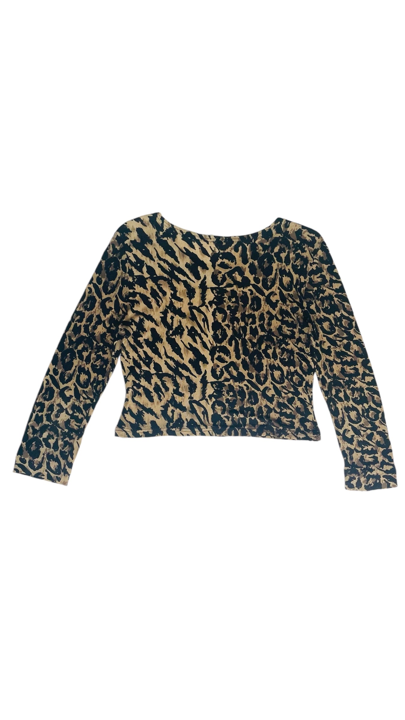 Vintage 90s slinky leopard print top - Size S