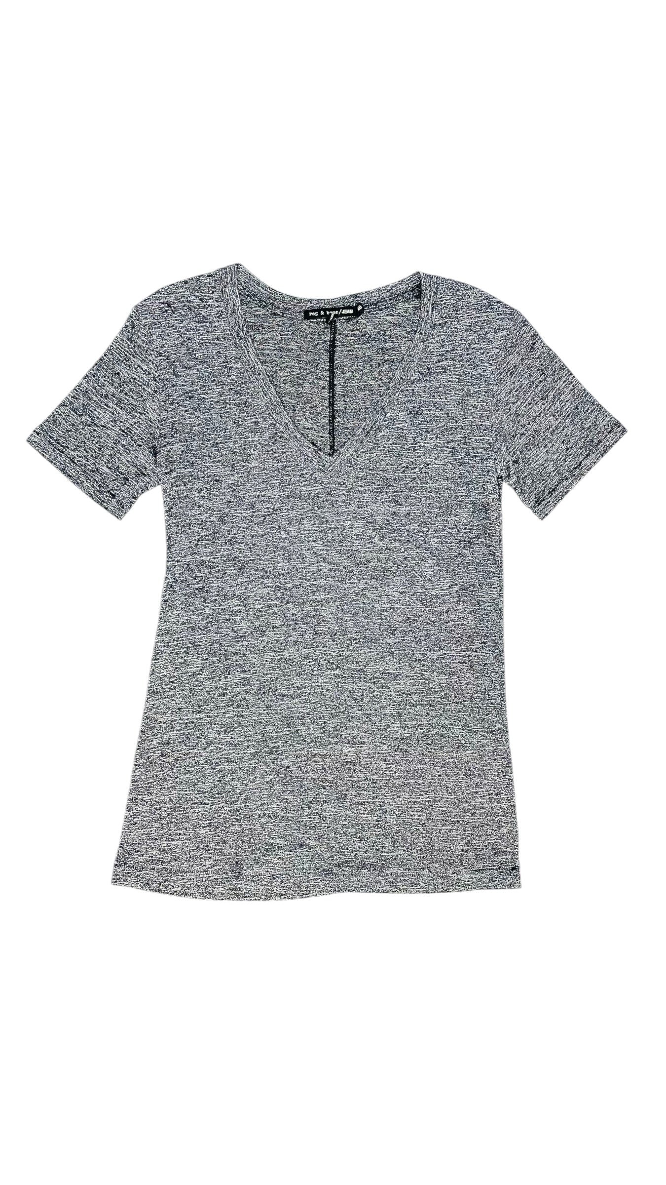 Pre-Loved RAG & BONE dark grey heather v neck t-shirt - Size XS