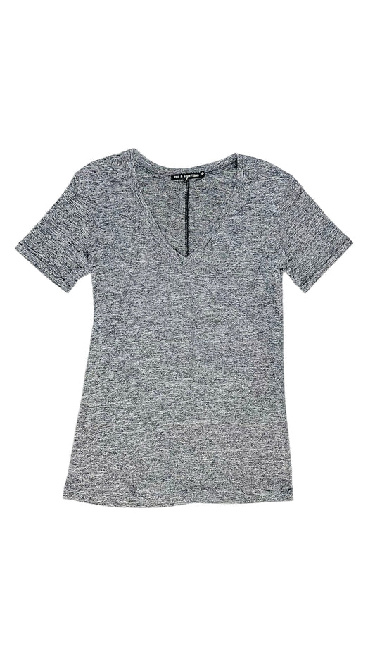Pre-Loved RAG & BONE dark grey heather v neck t-shirt - Size XS