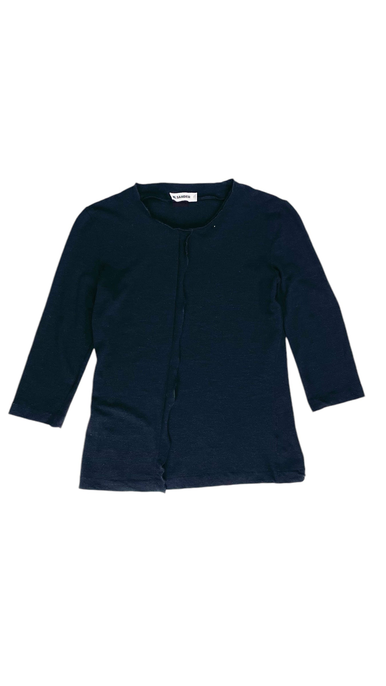 Pre-Loved JIL SANDER black knit bracelet sleeve top - Size M